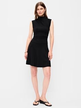 Old Navy Black Sleeveless Mock-Neck Mini Dress